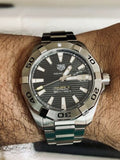  Shop Authentic Tag Heuer Aquaracer Calibre 5 Grey Dial Silver Steel Strap Watch for Men - WBD2113.BA0928 - Luxxuri