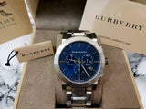  Shop Authentic Burberry The City Blue Dial Silver Steel Strap Watch for Men - BU9363 - Luxxuri