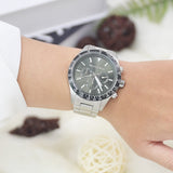  Shop Authentic Michael Kors Layton Chronograph Green Dial Silver Steel Strap Watch For Men - MK8912 - Luxxuri