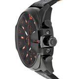  Shop Authentic Diesel Mega Chief Chronograph Black Dial Black Leather Strap Watch For Men - DZ4291 - Luxxuri