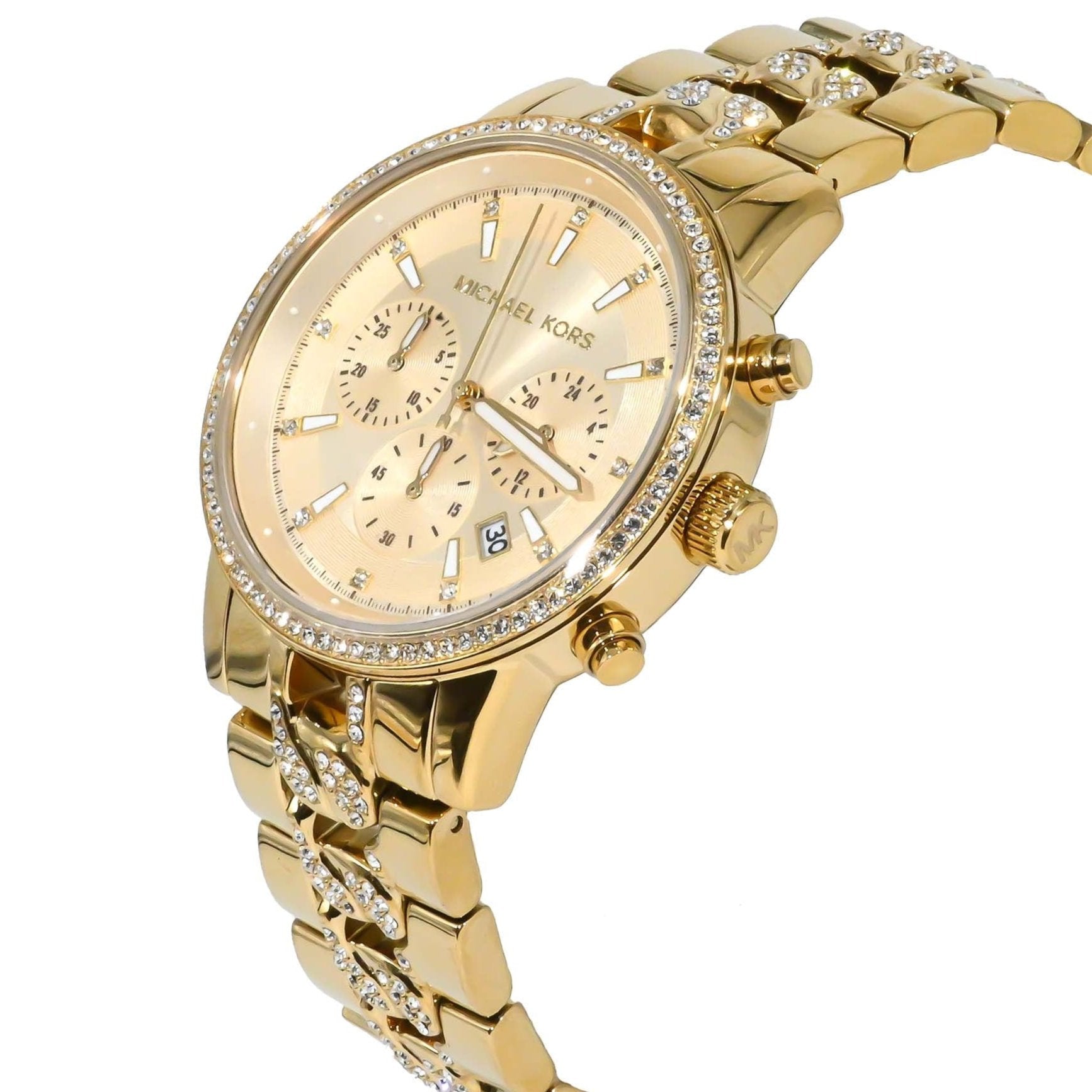  Shop Authentic Michael Kors Ritz Chronograph Gold Dial Gold Steel Strap Watch For Women - MK6937 - Luxxuri