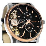  Shop Authentic Fossil Twist Multi-Function Chronograph Black Dial Black Leather Strap Watch for Men - ME1099 - Luxxuri