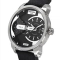  Shop Authentic Diesel Mini Daddy Black Silver Dial Black Leather Strap Watch For Men - DZ7307 - Luxxuri