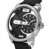  Shop Authentic Diesel Mini Daddy Black Silver Dial Black Leather Strap Watch For Men - DZ7307 - Luxxuri