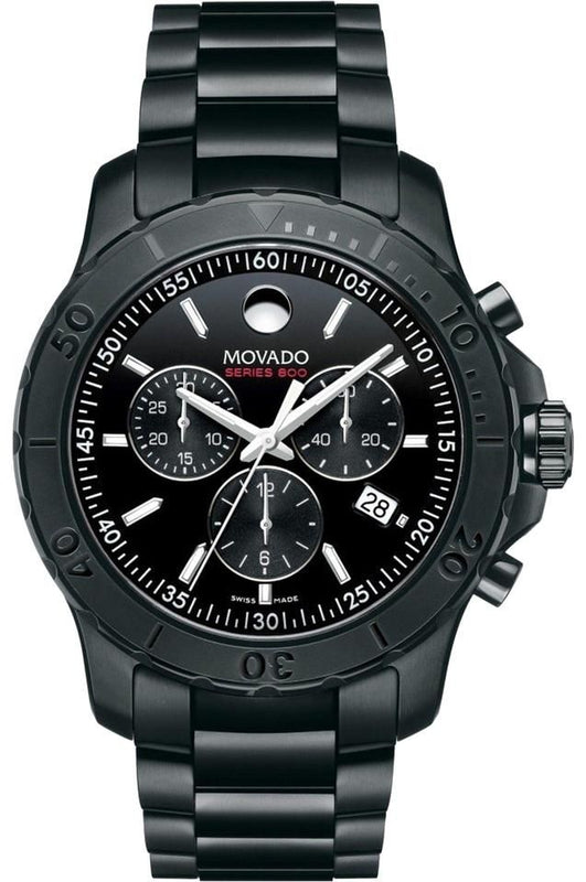  Shop Authentic Movado Series 800 Chronograph Black Dial Black Steel Strap Watch For Men - 2600119 - Luxxuri