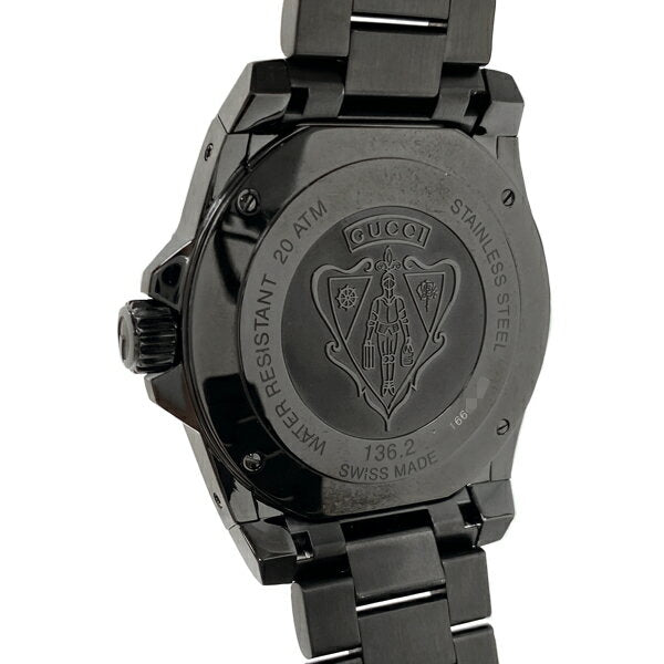  Shop Authentic Gucci Dive Quartz Black Dial Black Steel Strap Watch For Men - YA136213 - Luxxuri