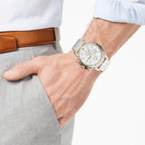  Shop Authentic Fossil Dean Chronograph White Dial Silver Steel Strap Watch for Men - FS4795 - Luxxuri