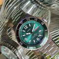 Fossil FB-03 Chronograph Green Dial Silver Steel Strap Watch for Men - FS5726