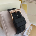 Michael Kors Dylan Chronograph Black Dial Black Rubber Strap Watch For Women - MK8557