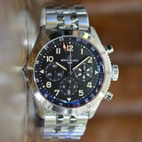  Shop Authentic Breitling Super Avi B04 Chronograph GMT 46 P-51 Mustang Black Dial Silver Steel Strap Watch for Men - AB04453A1B1A1 - Luxxuri