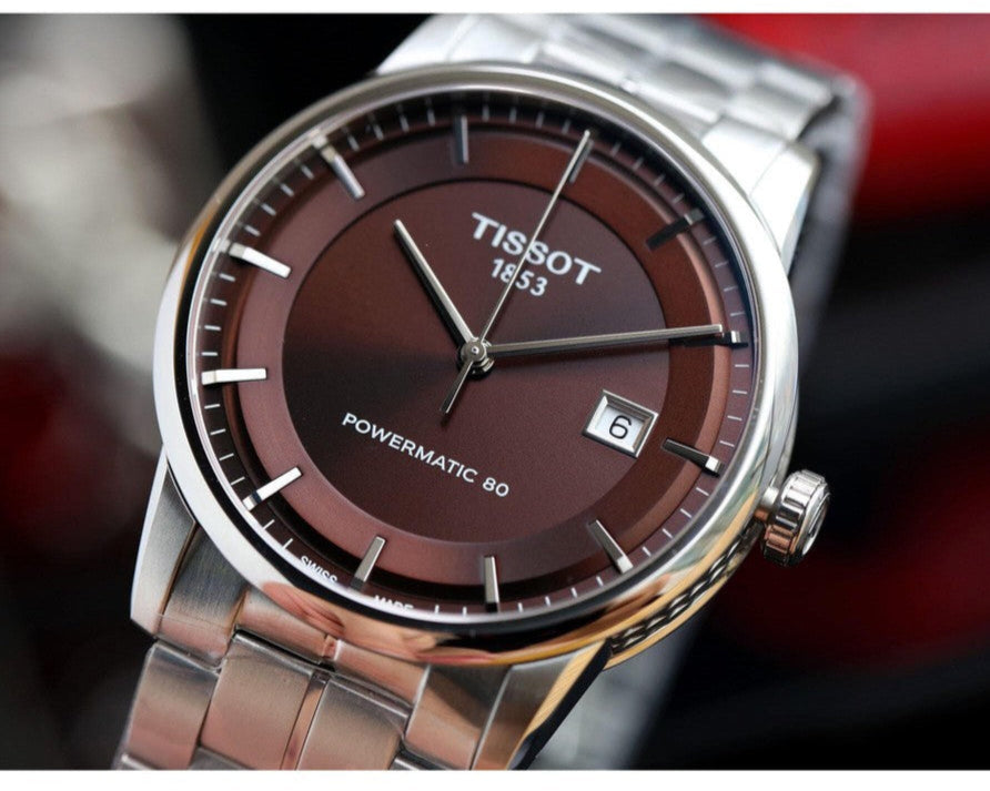  Shop Authentic Tissot Luxury Powermatic 80 Brown Dial Silver Steel Strap Watch For Men - T086.407.11.291.00 - Luxxuri