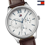  Shop Authentic Tommy Hilfiger Oliver Quartz White Dial Brown Leather Strap Watch for Men - 1791304 - Luxxuri