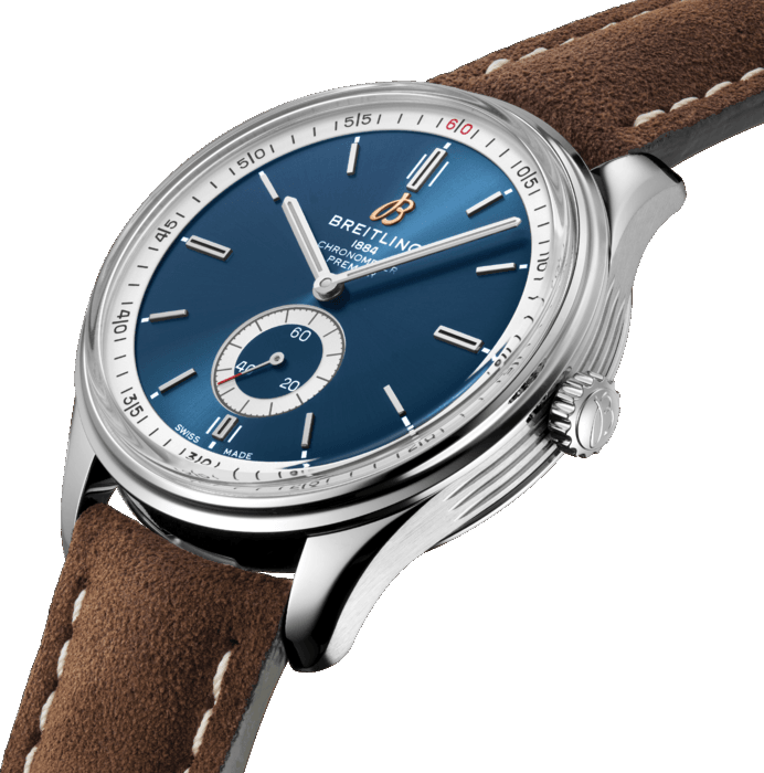  Shop Authentic Breitling Premier Automatic 40mm Blue Dial Brown Leather Strap Mens Watch - A37340351C1X2 - Luxxuri