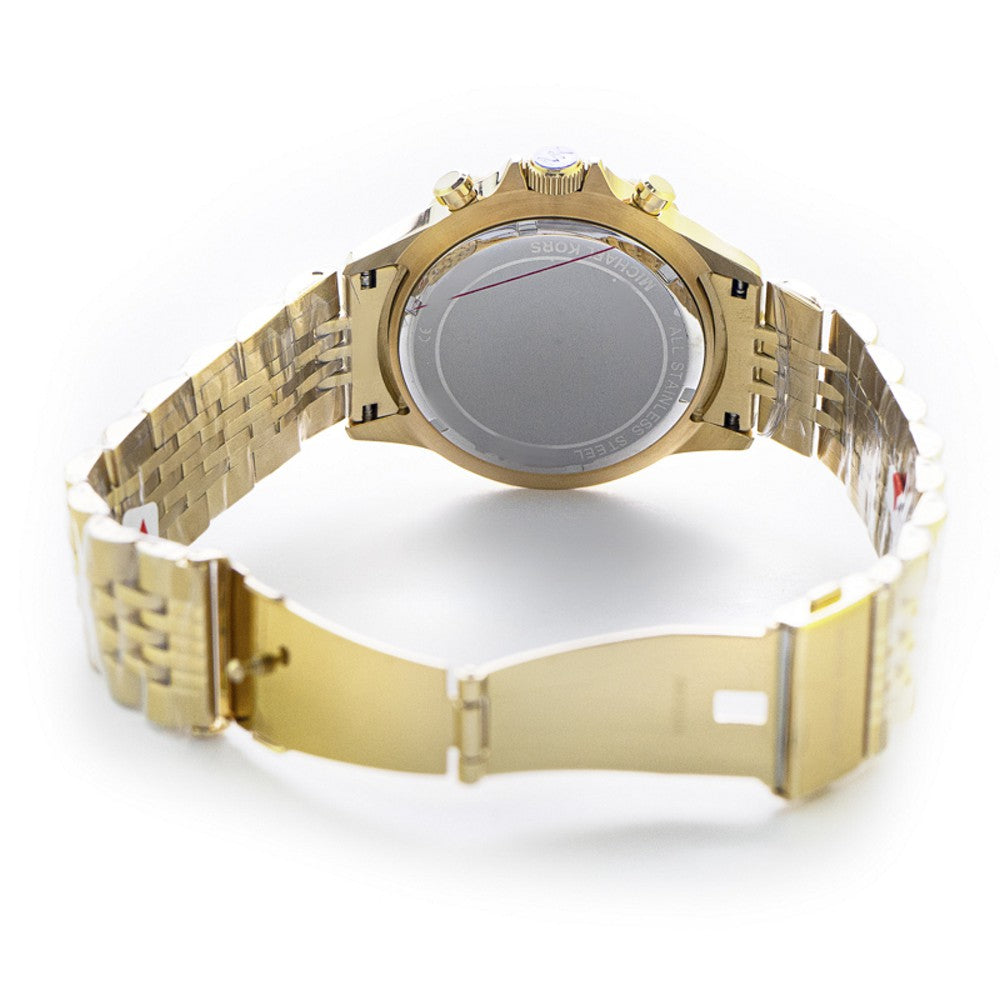  Shop Authentic Michael Kors Bayville Chronograph Black Dial Gold Steel Strap Watch For Men - MK8726 - Luxxuri