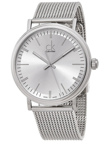  Shop Authentic Calvin Klein Surround Silver Dial Silver Mesh Bracelet Watch for Men - K3W21126 - Luxxuri