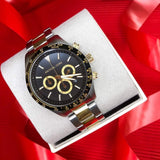  Shop Authentic Michael Kors Layton Chronograph Black Dial Two Tone Steel Strap Watch For Men - MK8784 - Luxxuri