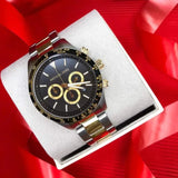  Shop Authentic Michael Kors Layton Chronograph Black Dial Two Tone Steel Strap Watch For Men - MK8913 - Luxxuri
