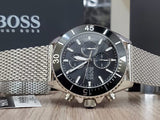  Shop Authentic Hugo Boss Ocean Edition Black Dial Silver Mesh Bracelet Watch for Men - 1513701 - Luxxuri