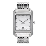 Shop Authentic Burberry Heritage Diamond White Dial Silver Stainless Steel Strap Watch for Women - BU1583 - Luxxuri