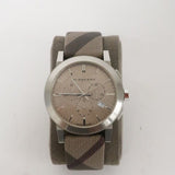  Shop Authentic Burberry The City Smoke Dial Checked Brown Leather Strap Watch for Men - BU9358 - Luxxuri