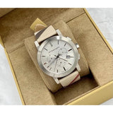  Shop Authentic Burberry The City Nova White Dial Checked Brown Leather Strap Watch for Men - BU9357 - Luxxuri