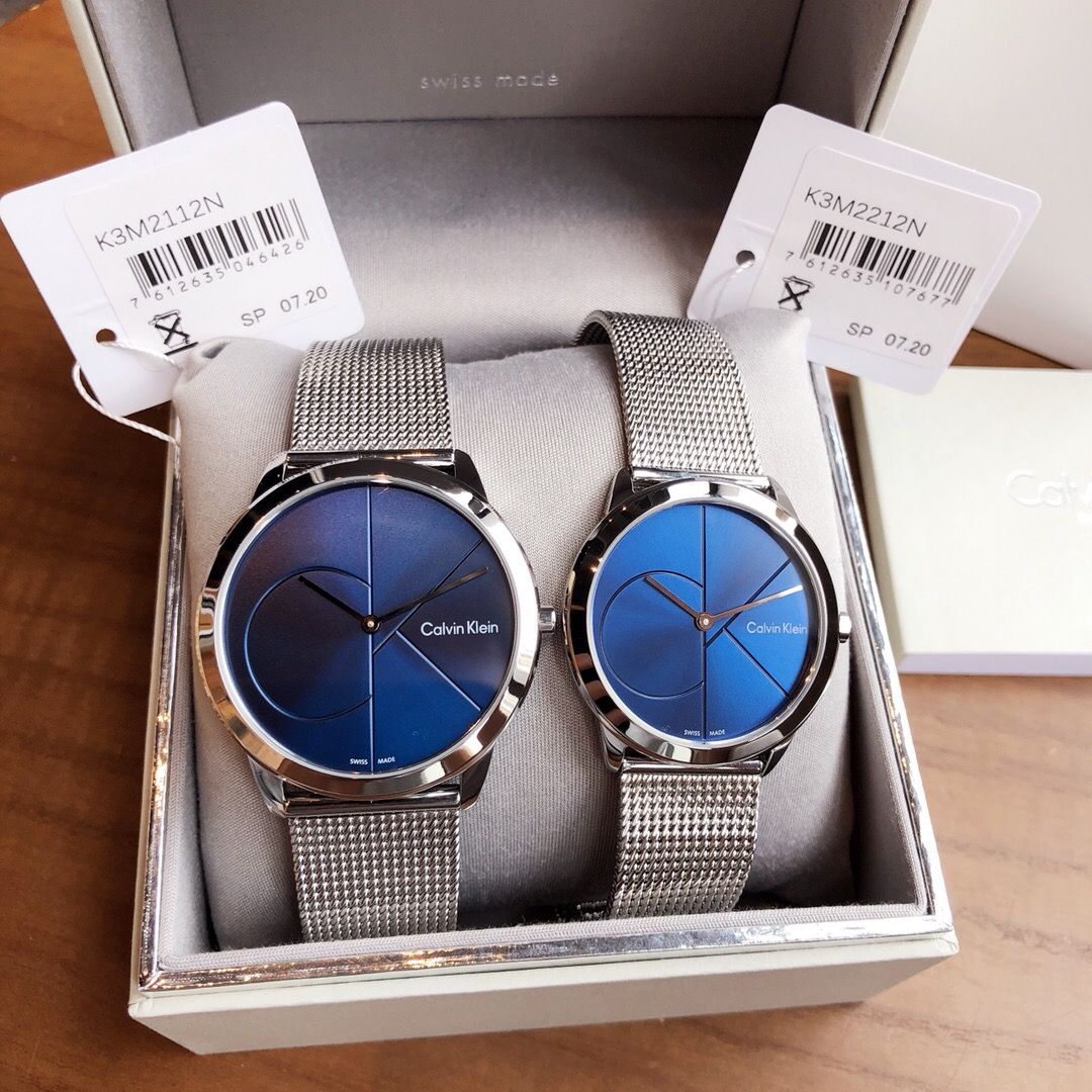 Shop Authentic Calvin Klein Minimal Blue Dial Silver Mesh Bracelet Watch for Women - K3M2212N - Luxxuri