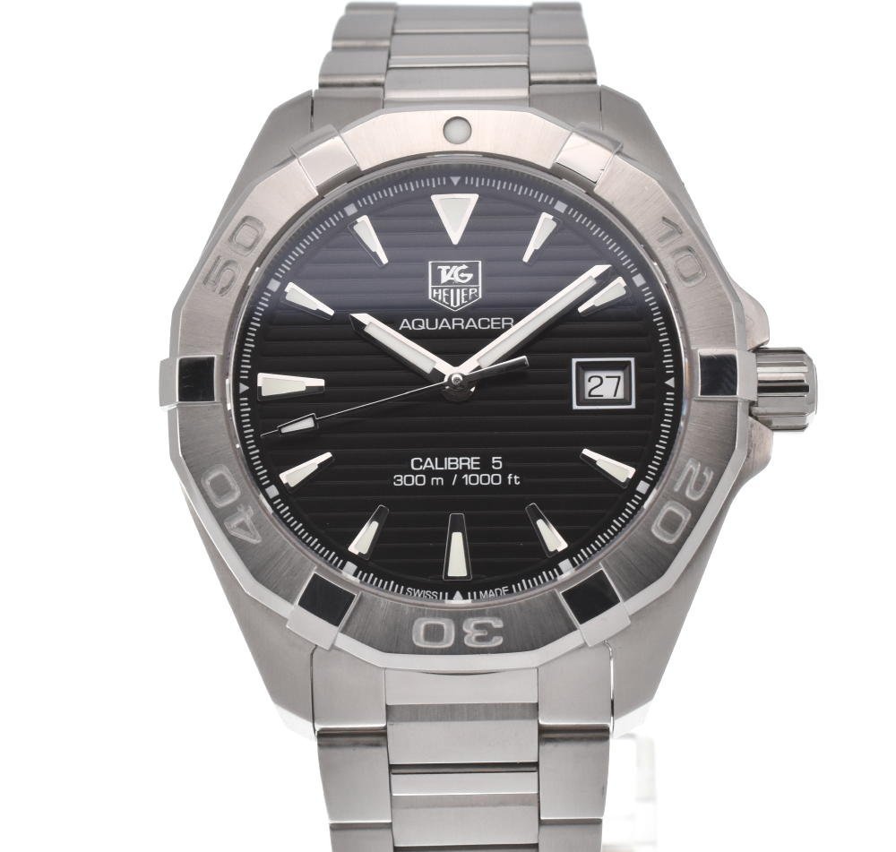  Shop Authentic Tag Heuer Aquaracer Automatic Black Dial Silver Steel Strap Watch for Men - WAY2110.BA0928 - Luxxuri
