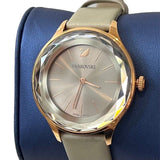  Shop Authentic Swarovski Octea Nova Grey Dial Grey Leather Strap Watch for Women - 5295326 - Luxxuri