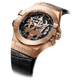  Shop Authentic Maserati Potenza Automatic Rose Gold Dial Black Leather Strap Watch For Men - R8821108002 - Luxxuri