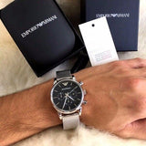  Shop Authentic Emporio Armani Luigi Chronograph Black Dial Silver Mesh Bracelet Watch For Men - AR1811 - Luxxuri