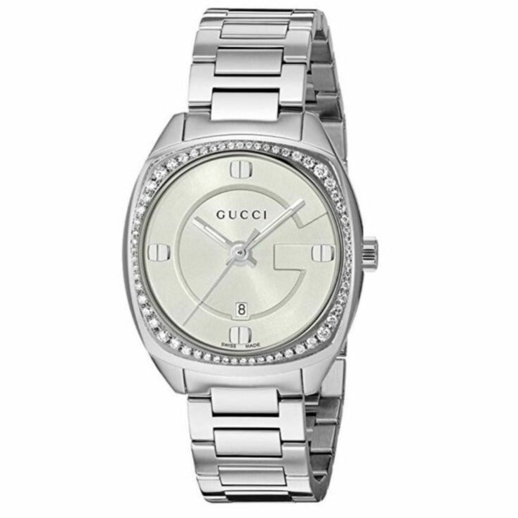  Shop Authentic Gucci GG2570 Diamonds White Dial Silver Steel Strap Watch For Women - YA142506 - Luxxuri