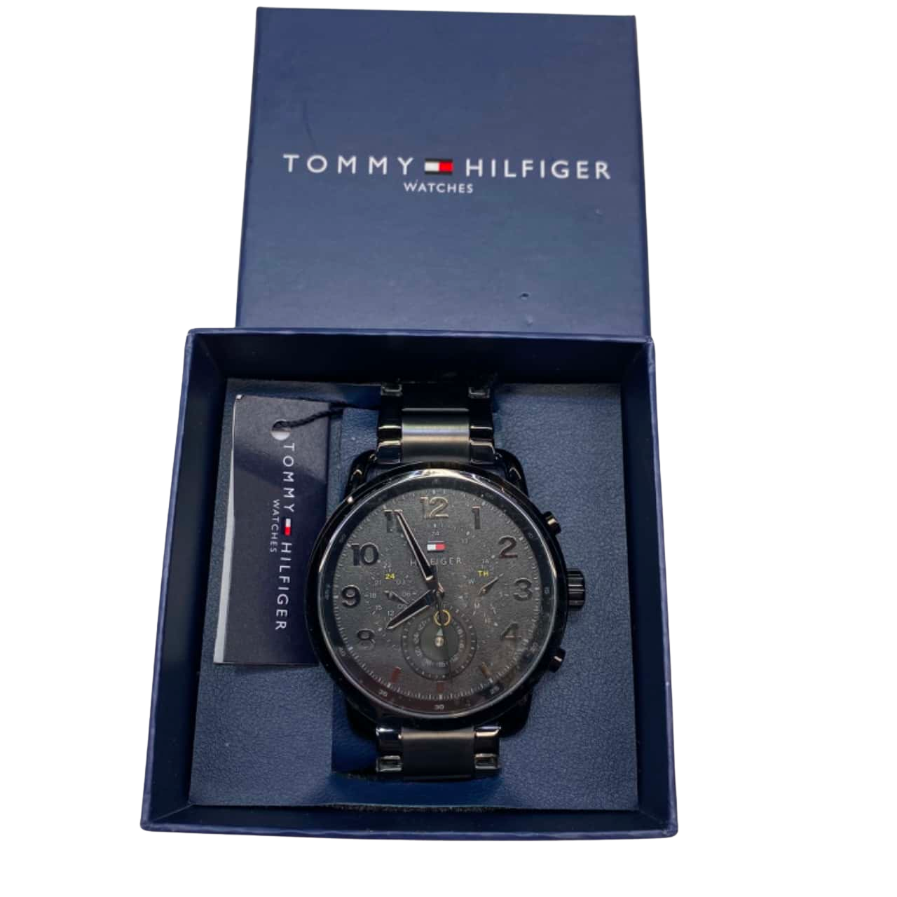 Tommy Hilfiger Briggs Black Dial Black Steel Strap Watch for Men  - 1791423