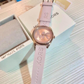  Shop Authentic Michael Kors Janelle Three Hand Rose Gold Dial Pink Rubber Strap Watch For Women - MK7139 - Luxxuri