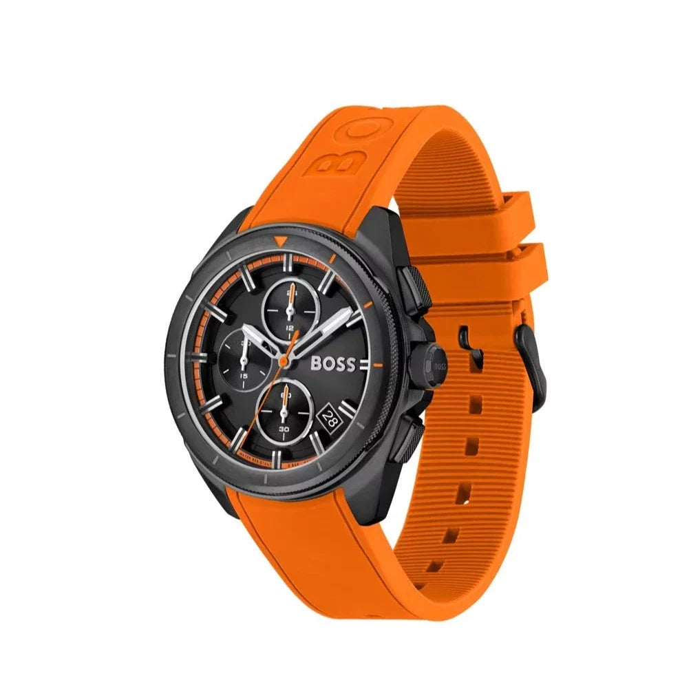  Shop Authentic Hugo Boss Volane Black Dial Orange Silicone Strap Watch for Men - 1513957 - Luxxuri