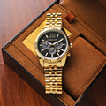  Shop Authentic Michael Kors Lexington Chronograph Black Dial Gold Steel Strap Watch for Men - MK8286 - Luxxuri