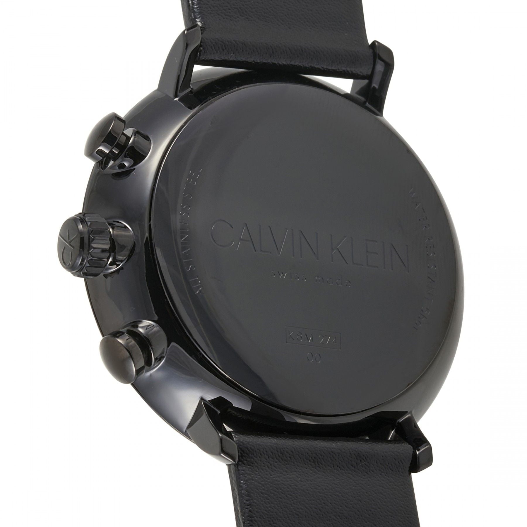  Shop Authentic Calvin Klein High Noon Black Dial Black Leather Strap Watch for Men - K8M274CB - Luxxuri