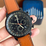  Shop Authentic Fossil Goodwin Luggage Chronograph Black Dial Brown Leather Strap Watch for Men - FS5501 - Luxxuri