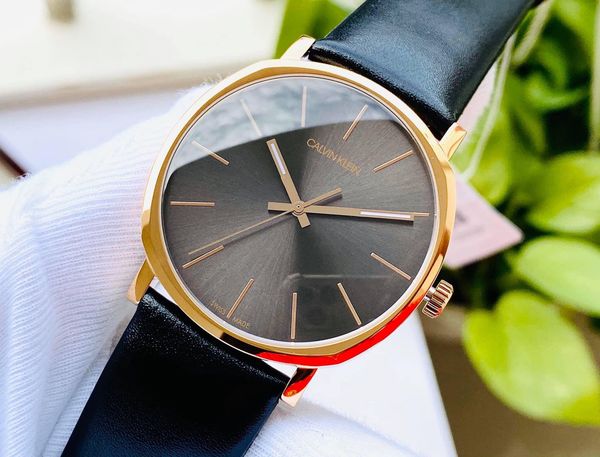  Shop Authentic Calvin Klein Posh Black Dial Black Leather Strap Watch for Men - K8Q316C3 - Luxxuri