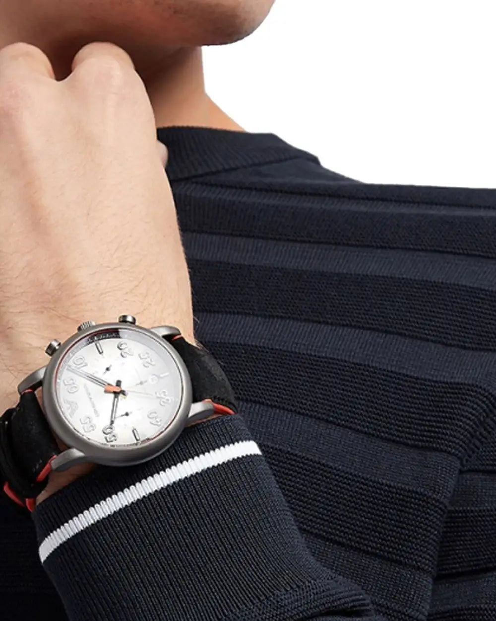  Shop Authentic Emporio Armani Chronograph Quartz Grey Dial Black Leather Strap Watch For Men - AR11174 - Luxxuri