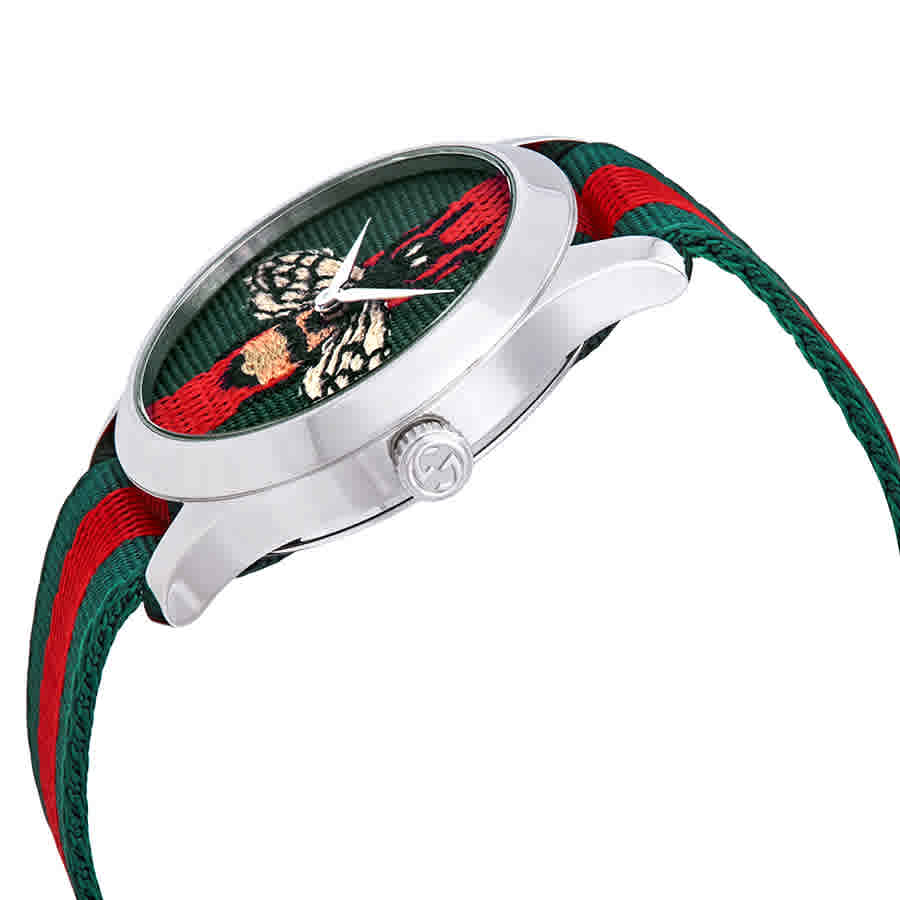  Shop Authentic Gucci Le Marche des Merveilles Red & Green Dial Red & Green Nylon Strap Unisex Watch - YA1264060 - Luxxuri