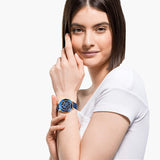  Shop Authentic Swarovski Octea Lux Chrono Blue Dial Blue Leather Strap Watch for Women - 5563480 - Luxxuri