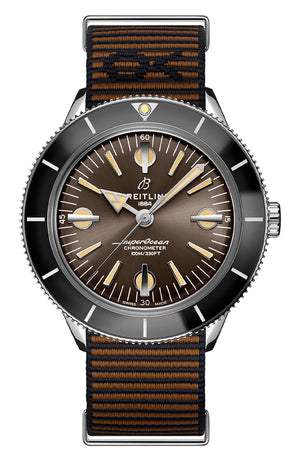  Shop Authentic Breitling Superocean Heritage '57 Outerknown Brown Dial Brown NATO Strap Watch for Men - A103703A1Q1W1 - Luxxuri