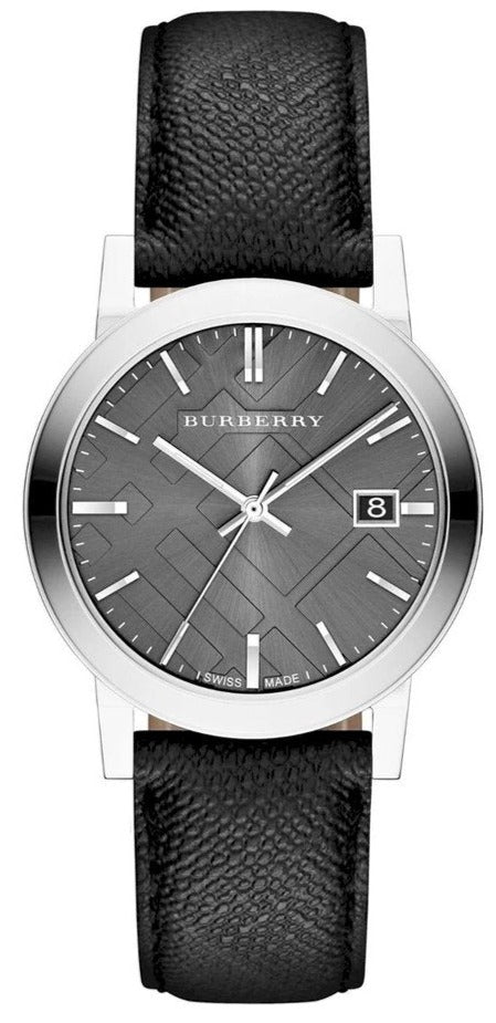  Shop Authentic Burberry The City Grey Dial Black Leather Strap Watch for Men - BU9030 - Luxxuri