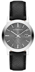  Shop Authentic Burberry The City Grey Dial Black Leather Strap Watch for Men - BU9030 - Luxxuri