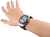  Shop Authentic Guess Limelight Quartz Silver Dial Purple Leather Strap Watch For Women - W0775L6 - Luxxuri