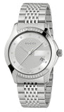  Shop Authentic Gucci G Timeless Diamonds Silver Dial Silver Steel Strap Watch For Men - YA126407 - Luxxuri