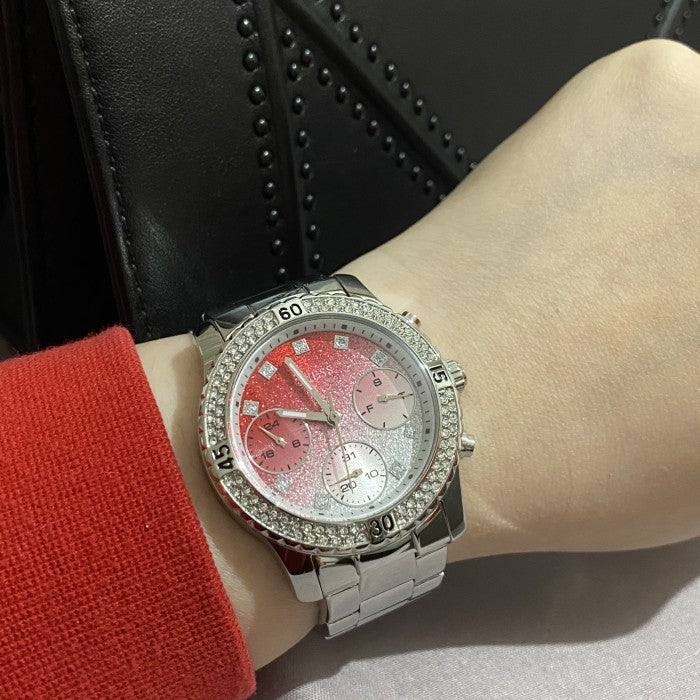  Shop Authentic Guess Confetti Diamonds Silver Dial Silver Steel Strap Watch for Women - W0774L7 - Luxxuri