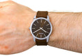  Shop Authentic Calvin Klein City Brown Dial Brown Leather Strap Watch for Men - K2G211GK - Luxxuri