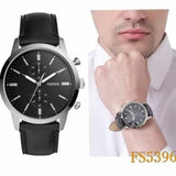  Shop Authentic Fossil Townsman Multifunction Black Dial Black Leather Strap Watch for Men - FS5396 - Luxxuri