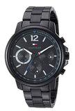  Shop Authentic Tommy Hilfiger London Chronograph Black Dial Black Steel Strap Watch for Men - 1791529 - Luxxuri